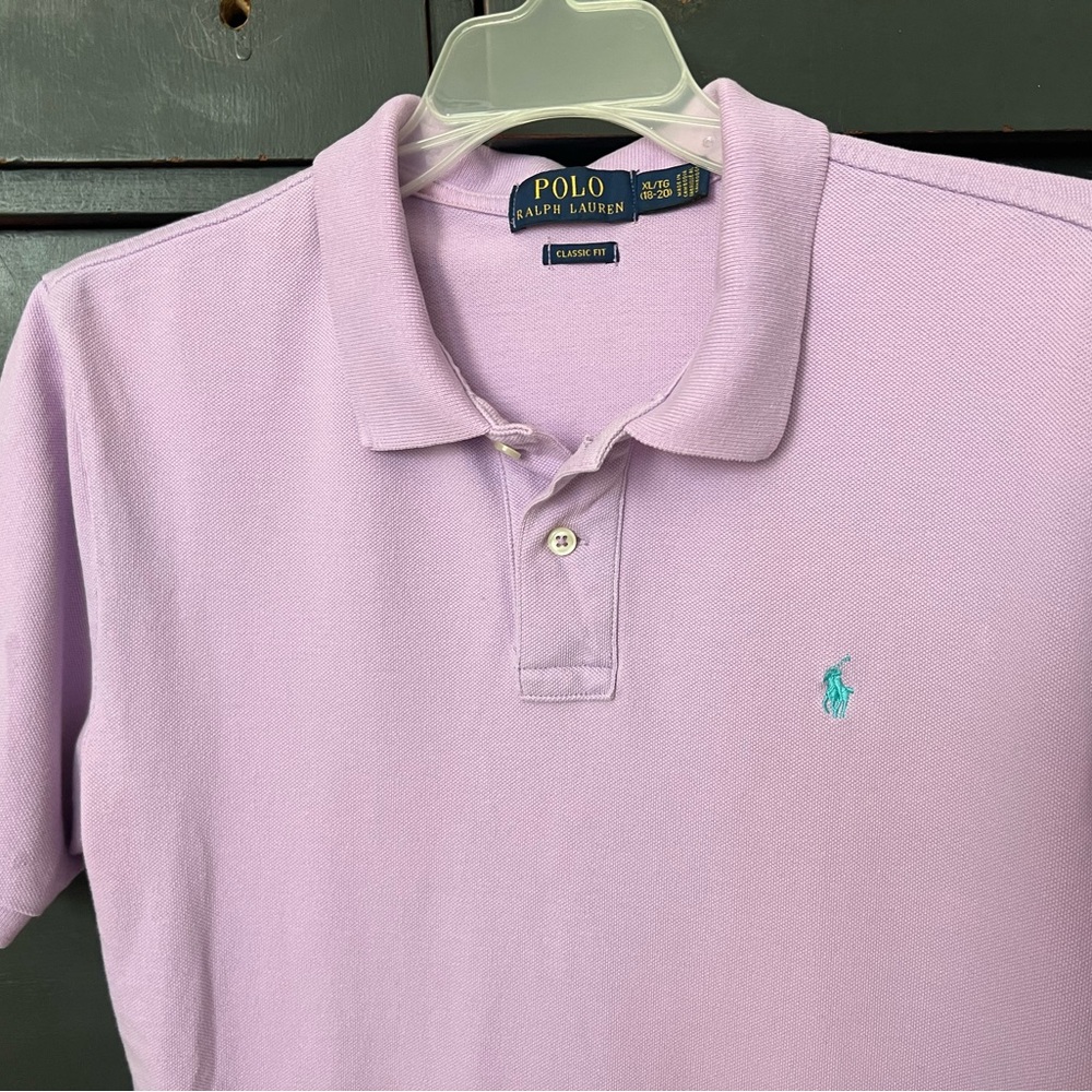 Ralph Lauren Boys XL (18-20) Lavender Mesh Polo short sleeve  good condition